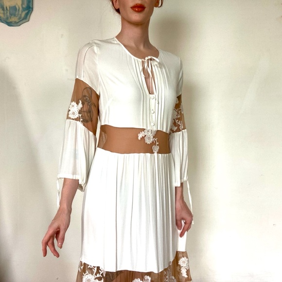 For Love and Lemons Eva Midi White Dress Small - Picture 2 of 15